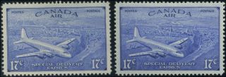 Canada Ce3,  Ce4 Vf Og Nh 1946 Air Mail Special Delivery Part Set Cv$22.  50