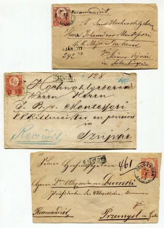 Hungary 1873 / 1874 Group Of Three Early Stamped Covers - Registered - Inspect -