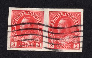 Canada 138 3 Cent Carmine King George V Admiral Issue Imperforate Pair