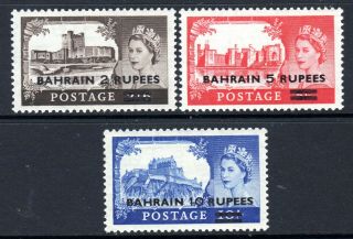Bahrain Qe2 1955 - 60 Castle Set Sg94a,  Sg95a & Sg96 Mnh