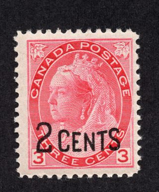 Canada 88 2 Cent On 3 Cent Carmine Queen Victoria Numeral Issue Mnh