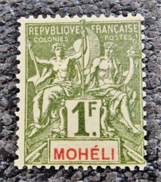 Nystamps French Moheli Stamp 14 Og H $28