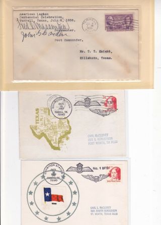776 Terrell Texas Centennial 7/4/1936 " American Legion ",  2 Postal Cards