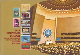 United Nations 1978 Annual Year Folders Ny And Geneva Complete With Stamps Mnh