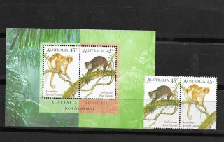 Australia,  Animals Joint Issue With Indonesia.  Mini Sheet & Pair Nh