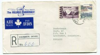 Canada Ont Ontario - Bobcaygeon 1973 Pharmacy Cc Registered Airmail Cover To Uk
