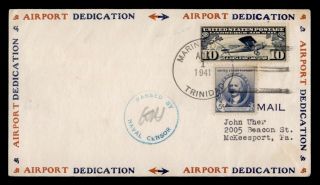 Dr Who 1941 Trinidad Marine Detachment Airmail To Usa Wwii Censored E44122