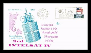 Dr Jim Stamps Us Intelsat Iv Satellite Space Voyage Event Cover 1972 Nasa Cancel