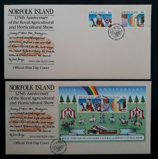 1985 Norfolk Island 125th Anniv Of Agricultural Show Fdcs With 4 Stamps