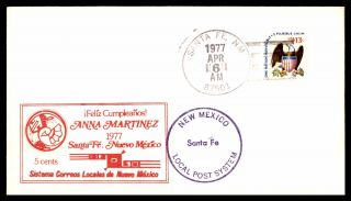 Santa Fe Mexico Local Post April 6 1977 5c Label On Unsealed Cover