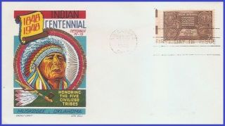 Us 972 U/a Cachet Craft Fdc Indian Centennial