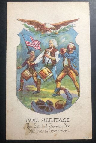 1918 Houston Tx Usa Logan Branch Postcard Cover Our Heritage The Spirit Of 76