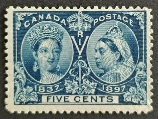 Canada Stamps,  Scott 54,  5c Diamond Jubilee Mh Og,  Un Cv $100 (75,  / - Us)