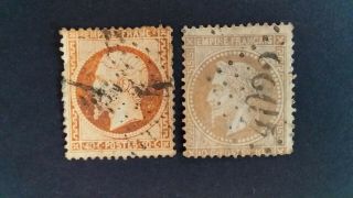 France 2 Old Stamps As Per Photo.  Good Value.  Very