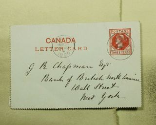 Dr Who 1899 Canada Parie Letter Card To Usa E53595
