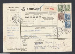Denmark 1952 Postal Form Herning Esbjerg To Hamilton Canada