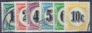 South West Africa 1961 Postage Due Set Of 6 Very Fine