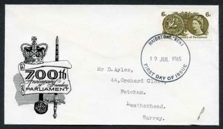Sg663p 1965 700th Parliament Phosphor Illustrated First Day Cover