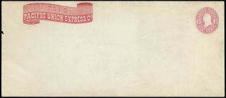 6¢ Pink U62 Entire Pacific Union Express Printed Frank,  Cat.  $180,