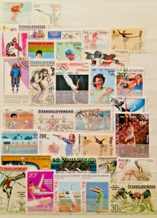 Sport Olympics Skating Shooting Gymnastics Stamps Thematic Educational 11190219