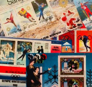 Olympics Skating Skiing Special 5 Souvenir Mini Sheets Thematic Stamps 4230818
