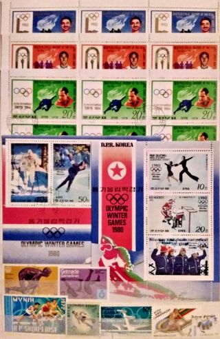 Winter Olympics Skating Athletics Sports 5 Mini Sheets Thematic 25251118
