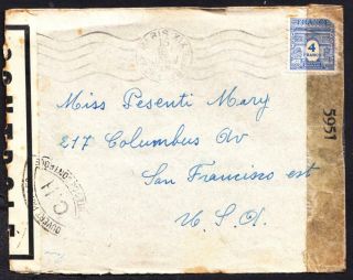 1945 Wwii Censor France To Us Cover (o6769z)