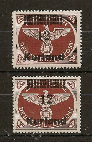 German Occupation Of Kurland (courland) 1945 P13½ Military Post Mi 4y/4z Mnh