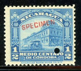 Nicaragua Mnh Abnco Specimen Specialized: Maxwell 432 ½c Light Blue $$$