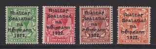 Ireland Eire Stamps 1922 Harrison Ovpt 26 - 29 M/mint Rare Issues Old Album Page