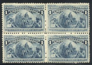 U.  S.  230 Nh Block - 1893 1c Columbian ($145)
