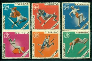 Ecuador Scott 760 - 760e Mnh Olympics 1968 Mexico City Cv$6,