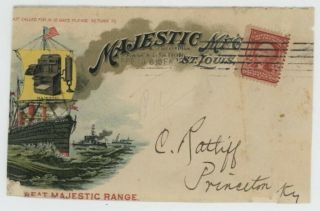 Mr Fancy Cancel 2c Color Illustrated Ad Cover Majestic Manufacturing St Louis Mo