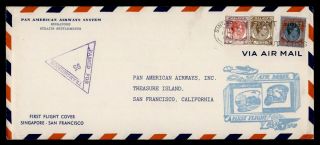 Dr Who 1941 Malaya First Flight Paa Singapore To San Francisco Ca Usa E50488