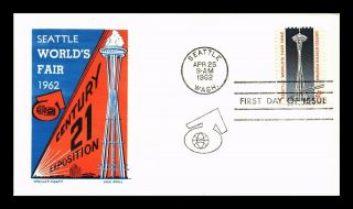 Dr Jim Stamps Us Century 21 Seattle Worlds Fair Fdc Cover Ken Boll Scott 1196