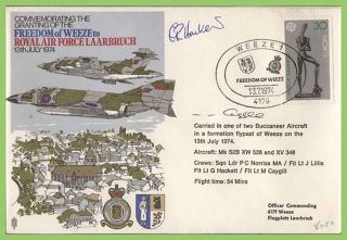 Germany 1974 Raf Flight Cover Buccaneer Flown,  Signed Hackett & Caygill
