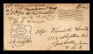 Dr Jim Stamps Us Frank Wwii Censor Passed Apo 700 Cover 1943 Enclosure