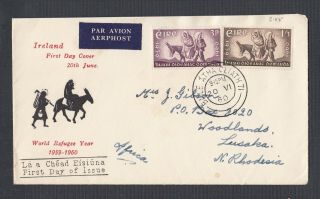 IRELAND 1958/60 TWO FIRST DAY COVERS FDCs MARY AIKENHEAD & REFUGEE YEAR 2