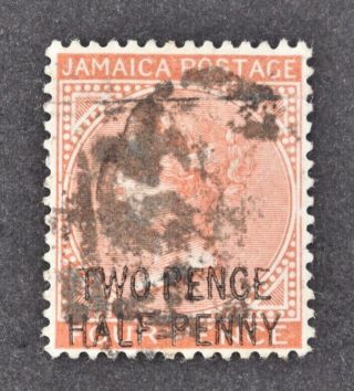 Jamaica,  Qv,  1890,  2 & 1/2d.  On 4d.  Value,  Wmk Inverted,  Sg 30w,  Cat £48.