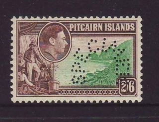 Pitcairn Island 1940 2/6 Brown & Green (top Value) Perforated Specimen Mlh