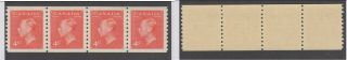 Mnh Canada 4 Cent Kgvi Coil Strip Of 4 310 (lot 15932)