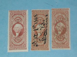 25 Cent Revenue Stamp - R44,  45,  46 -
