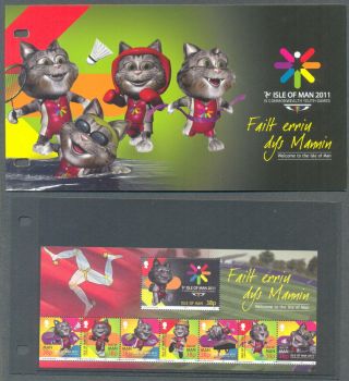 Tosha The Cat - Isle Of Man - Commonwealth Youth Games - 2011 Min Sheet In Pack