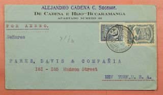 1926 Colombia Bucaramanga Cancel Scadta Airmail To Usa