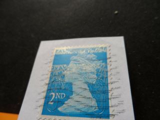 G.  B 2nd Class Security Stamp Blue Line Across Stamp Error