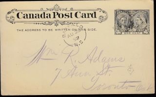 Bayfield Ns 1897 Split Ring On Jubilee Postal Stationery Card (1865 - 1949)