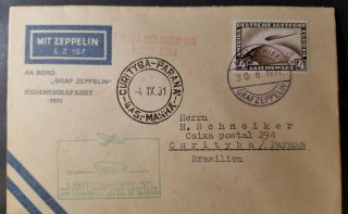 Germany Zeppelin Letter 1931 Michel 424 4 Rm