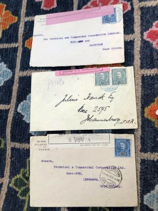 3 Rare Portuguese Colonial Covers Lourenço Marques To South Africa (martial Law)