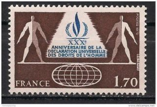 France 1978 Un United Nations Declaration Of Human Right Emblem 1v Mnh