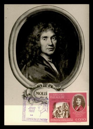 Dr Who 1966 Paraguay Moliere Maximum Card Fdc C131818